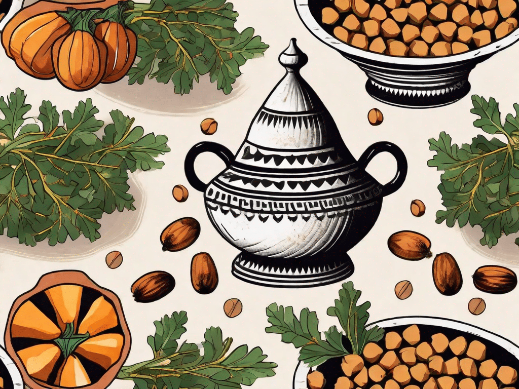 A traditional moroccan tagine pot filled with colorful chickpeas