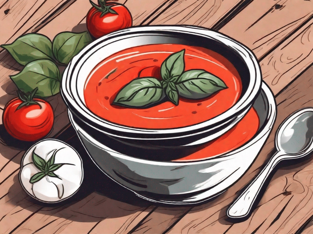 A bowl of creamy tomato soup