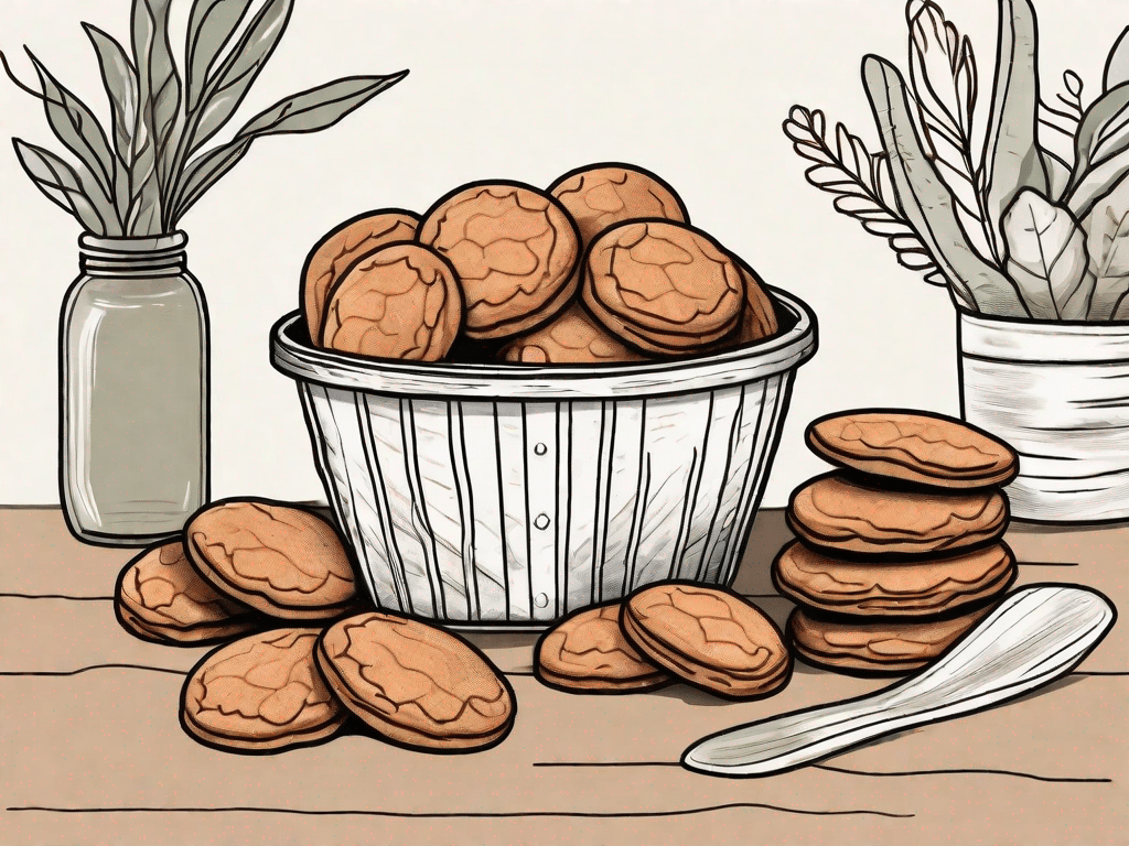 A delightful basket filled with vegan ginger snap cookies