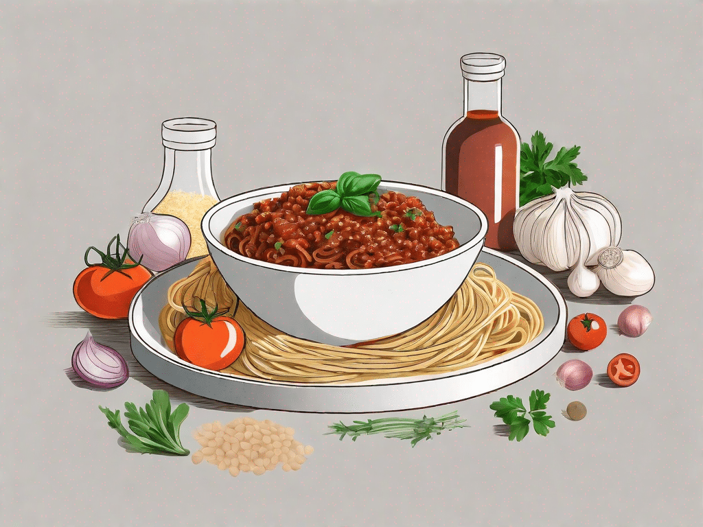 A bowl of spaghetti bolognese made with lentils instead of meat