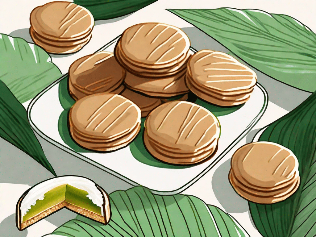 Vegan butter cookies with a hint of green (to represent pandan)