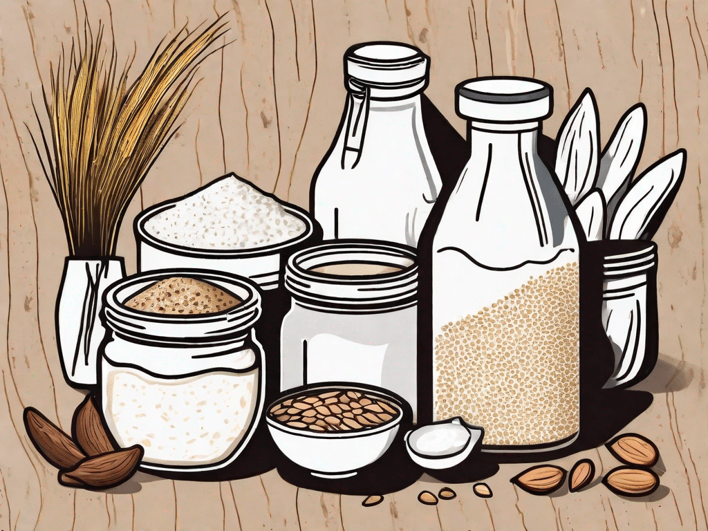Various vegan baking ingredients like flour