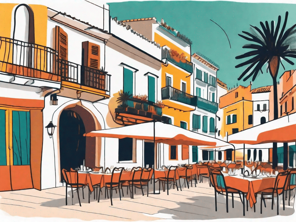A vibrant spanish street in sitges