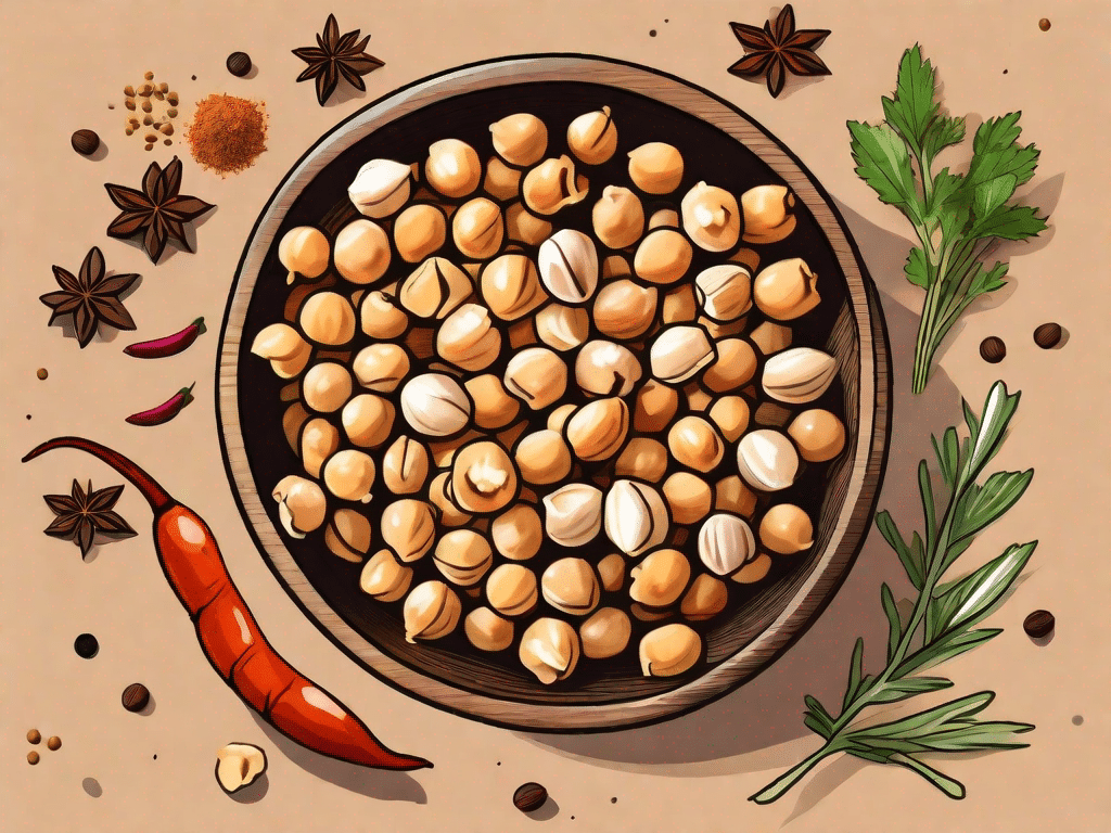 A variety of seasoned chickpea nuts in a rustic bowl