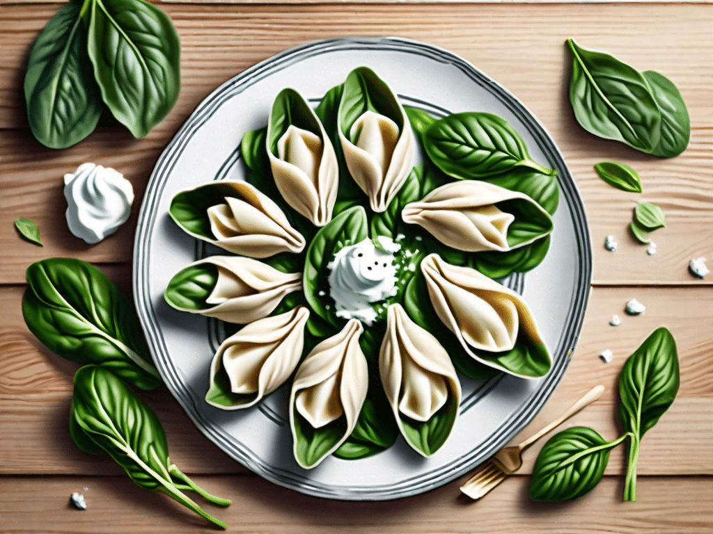Beautifully arranged spinach and ricotta-stuffed pasta shells on a decorative plate