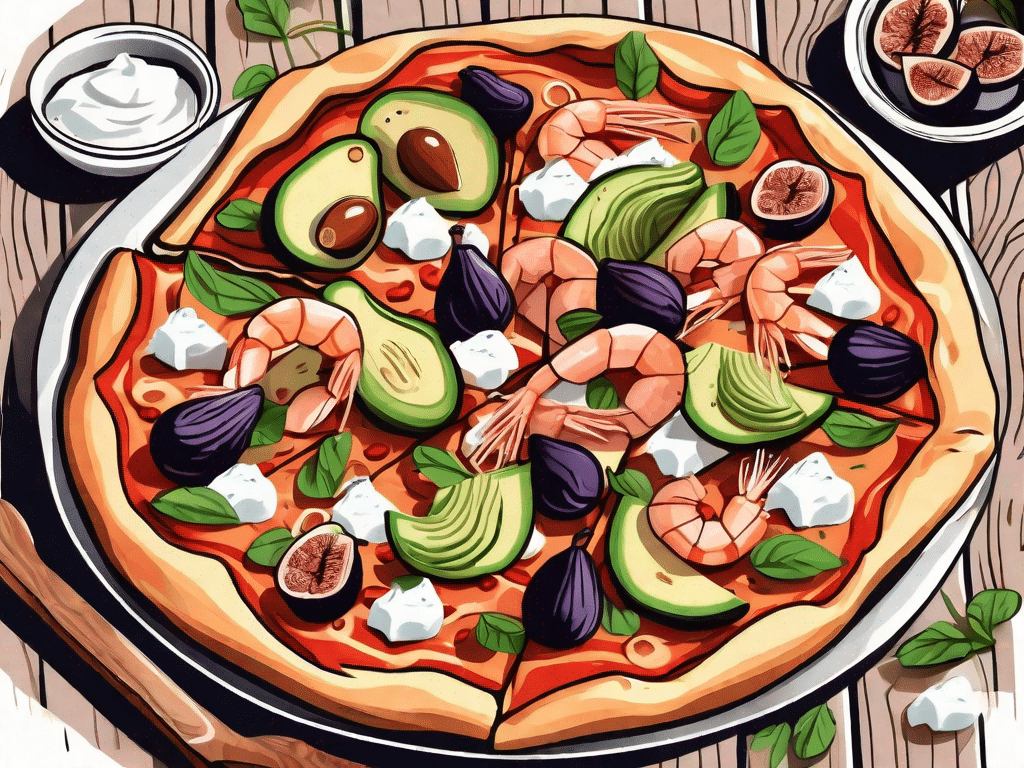 A variety of unique pizza toppings like avocado