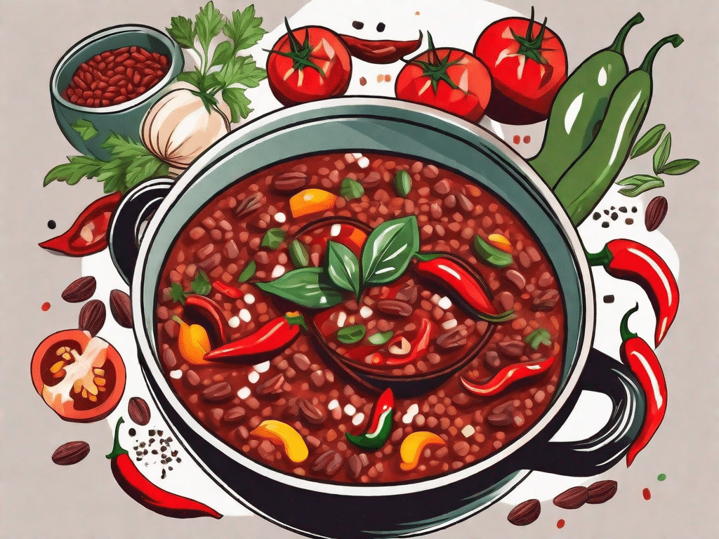 A steaming bowl of vegetarian chili con carne